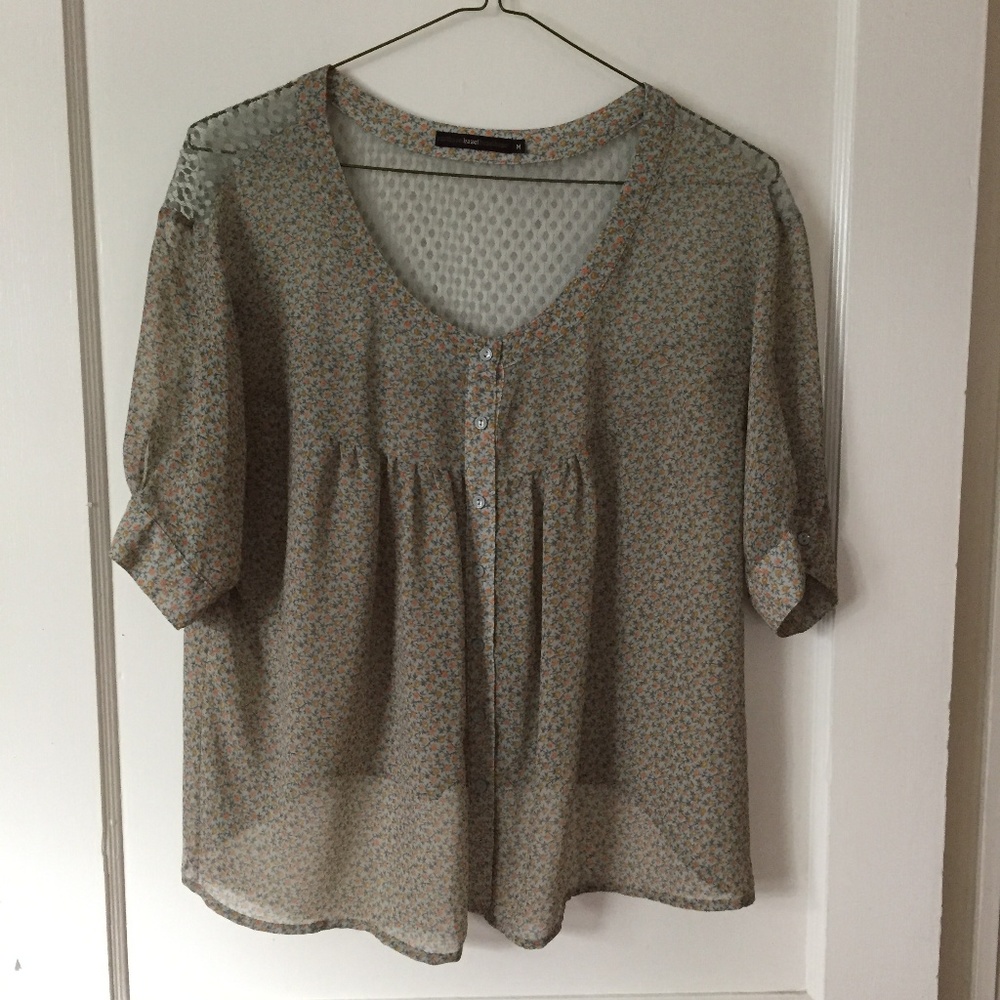 Hazel mint green floral blouse